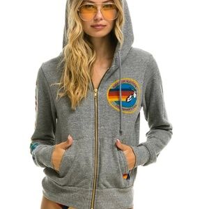 AVIATOR NATION HAMPTONS HOODIE - HEATHER GREY